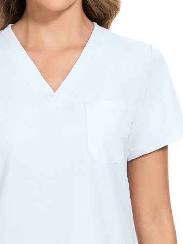 COZYFIT Scrubs for Women Set - Stretch V-Neck & Jogger Pant with 9 Pockets