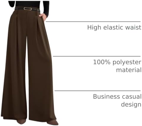 PRETTYGARDEN Womens Wide Leg Dress Pants Flowy Trousers