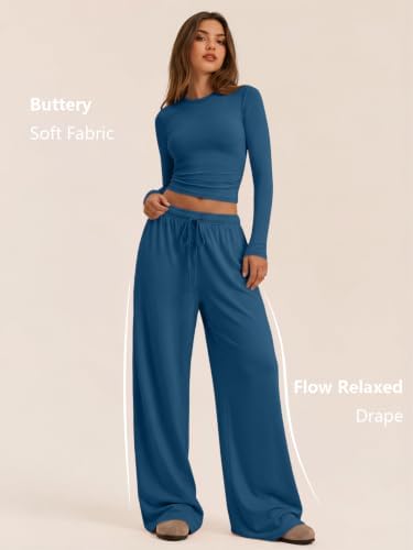 Trendy Queen Women's 2 Piece 2026 Fall Fashion Lounge Set with Pockets