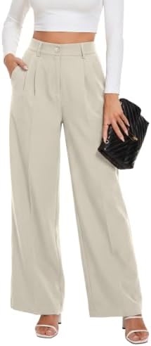 KICZOY Women Casual Wide Leg Dress Pants High Waist Lightweight Flowy Pants