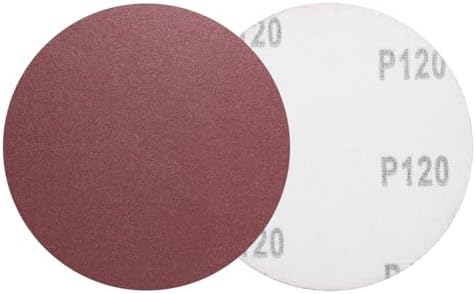 HARFINGTON 5 Pcs 5 Inch Sanding Discs 120 Grit Red Aluminum Oxide