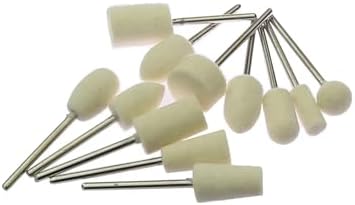 2.35mm Shank Mounted Points Ceramic Grinding Heads Wool Felt Polishing Wheel for Mould Nail Finish(Wool Felt)