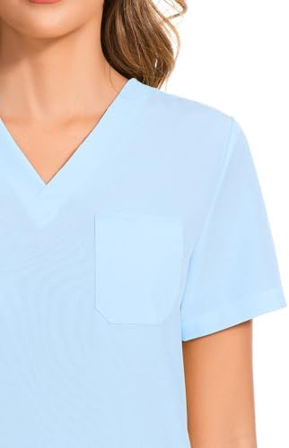 COZYFIT Scrubs for Women Set - Stretch V-Neck & Jogger Pant with 9 Pockets