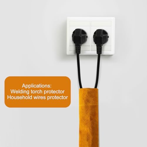25FT TIG Welding Torch Cable Cover Resistant Leather Black Hose Cover 7.6 Meters with Cowboy for ZIPP er Jacket For TIG/MIG Yellow