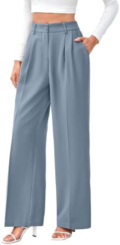 FUNYYZO Wide Leg Dress Pants for Women Work Slacks Business Casual Outfits