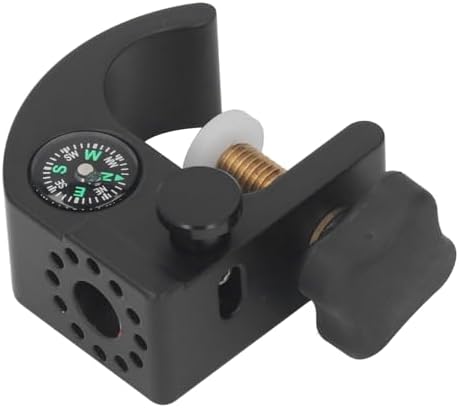 GPS RTK Pole Clamp Data Collector Holder, Adjustable Aluminum Alloy Bracket with Small Compass, Lightweight and Sturdy for Indoor Outdoor Use