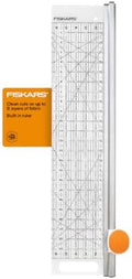 Fiskars Rotary Cutter and Ruler Combo - 6" x 24" Fabric Cutter with Gridlines - Craft Supplies & Original Orange Handled Scissors - Ergonomically Contoured - 8" Stainless Steel
