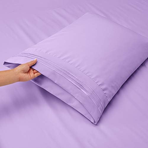 Hearth & Harbor Full XL Size Sheets - 4 Piece Bed Sheet Set, Hotel Luxury Double Brushed Bed Sheets - Extra Soft Bedding Sheets & Pillowcases, Full XL, Lavender