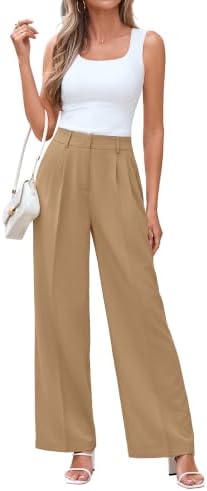 KICZOY Women Casual Wide Leg Dress Pants High Waist Lightweight Flowy Pants