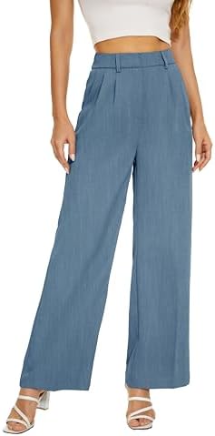 FUNYYZO Wide Leg Dress Pants for Women Work Slacks Business Casual Outfits