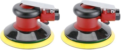 Professional Air Random Orbital Palm Sander, Heavy Duty Dual Action Pneumatic Sander with 1pc Backing Plate (6 inch) (Pack of 2)