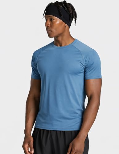 Liberty Imports 5 Pack Men's Active Quick Dry Crew Neck T Shirts