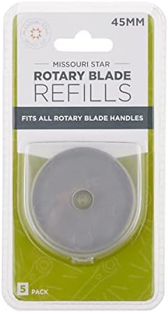 Missouri Star Universal Rotary Cutter Blades 45mm, 5 Pack | Super Sharp Replacement Blades, Fits All Rotary Cutter Handles | Fabric Trimmer Refill for Quilting and Sewing Projects
