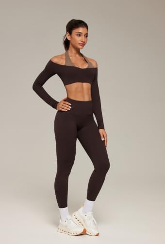 SUUKSESS Women 2 Piece Workout Sets Double Layer Padded Pilates Outfits