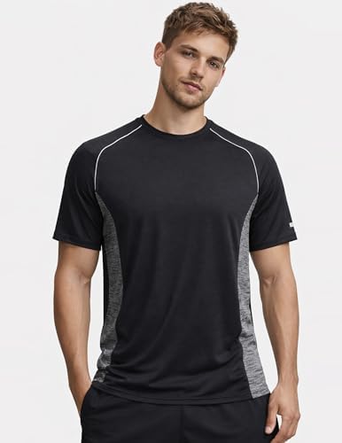 Liberty Imports 5 Pack Men's Active Quick Dry Crew Neck T Shirts