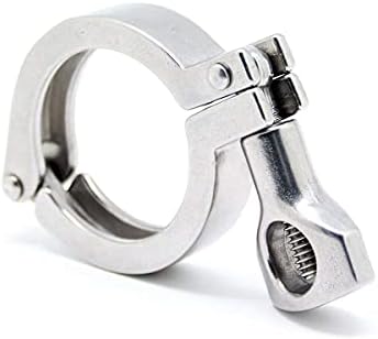 QiiMii 13MHHM Stainless Steel 304 Single Pin Heavy Duty Tri Clamp with Wing Nut for Ferrule TC 1.5"(5 Pack) (1.5 Inch)