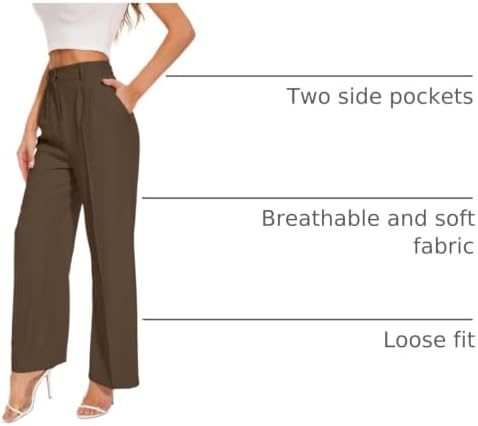 FUNYYZO Wide Leg Dress Pants for Women Work Slacks Business Casual Outfits