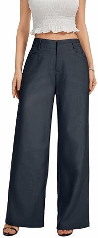 FUNYYZO Wide Leg Dress Pants for Women Work Slacks Business Casual Outfits