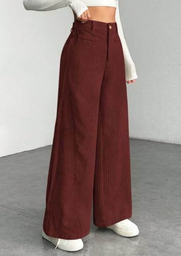 PRETTYGARDEN Women's High Waisted Corduroy Pants Casual
