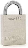 PACLOCK 90A-PRO Series Key Lock Padlock, Silver Anodized Aluminum, 7-Pin Cylinder, 3/4 Inch Hardened Steel Shackle, Buy American Act Compliant