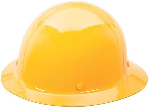 MSA Skullgard Full-Brim Hard Hat with Suspension - Non-Slotted Cap, Made of Phenolic Resin, Radiant Heat Loads up to 350F, Standard Size Hard Hat | Fas-Trac III Ratchet Suspension