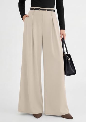 PRETTYGARDEN Womens Wide Leg Dress Pants Flowy Trousers