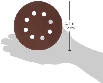 POWERTEC 100PK, 40/80/120/220/320 Grits, 5 Inch 8 Hole Hook and Loop Sanding Discs, Aluminum Oxide Sandpaper Discs, Woodworking Sanding Pads for Random Orbital, Palm, Air & Pneumatic Sander (45000)