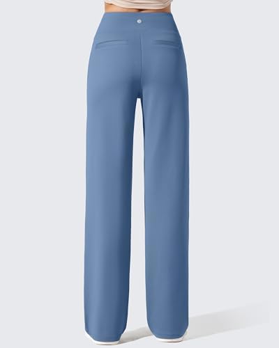 G4Free EverGoing Fleece Lined Wide Leg Pants for Women Dressy Work Casual
