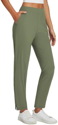 baleaf Womens Business Casual Pants Stretch Travel Pants On Airport with Zipper Pockets Dressy Slacks Golf Work Pull on