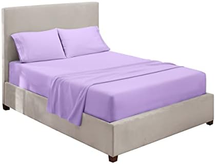 Hearth & Harbor Twin XL Size Sheets - 3 Piece Bed Sheet Set, Hotel Luxury Double Brushed Bed Sheets - Extra Soft Bedding Sheets & Pillowcases, Twin XL, Lavender