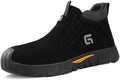 GLANOUDUN Steel Toe Shoes for Men Welding Work - Slip-On, Mid-Top Coverage