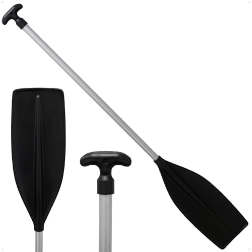 Five Oceans 4-Feet Canoe Paddle - Boat Paddle, T-Handle Oar Paddle for Canoe, Kayak and Small Boats - Corrosion-Resistant Floating Boat Paddles Marine-Grade Aluminum & Heavy-Duty Plastic | Aluminum Shaft & High Impact Plastic Blade