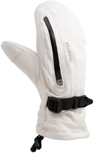 Swany Women's Supreme Snow Sports Ski Smooth Grain Leather Mitts with Removable Stretch Fleece Touchscreen Compatible Glove