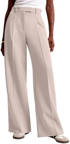 NIMIN Women Wide Leg Work Pants High Waisted Dress Trousers with Pockets