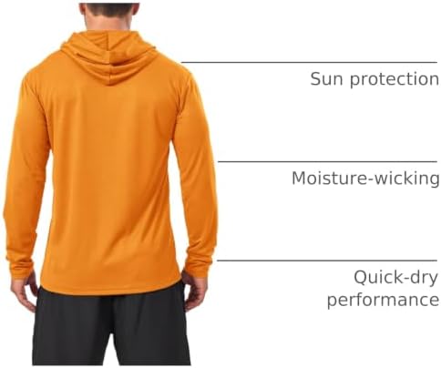 Men’s 5 Pack Sun Protection Long Sleeve Hoodie Rash Guard SPF Lightweight Quick Dry UV Shirts Outdoor Fishing Active Wear