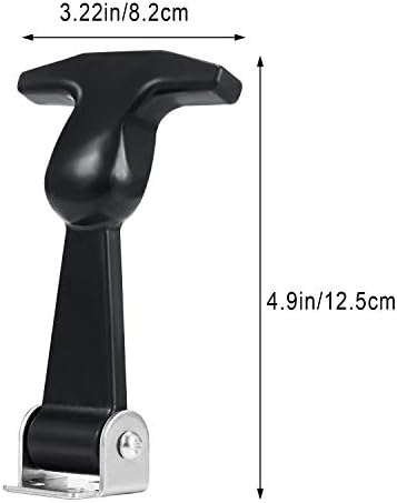 Mudder 2 Pcs Rubber Latches T-Handle Steel Brackets for Hood Cabinet | Elastic Rubber Strap, Stainless Steel Brackets, Flexible Hasp for Vehicle Engine Hood, Tool Box, Cabinet Secure