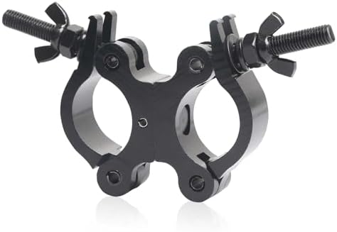 Stage Light Clamps, Lighting Truss Swivel Coupler Clamps for Dj light, 40mm-52mm Dual Swivel Tube Clamp, Type-O Clamp Used for Par Light, Spotlight and Moving Head(Black)