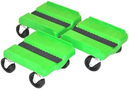 Push Industries Poly Pro Heavy Duty Snowmobile Dollys 1500 lbs with 2.5” Nylon Swivel Casters (Green)