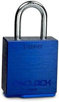 PACLOCK's 1-Series Padlock, High Security Rotating Disc, 1-3/16" Tall Hard. Stainless Steel Shackle, Exclusive Key Number, U-Pick! Keyed Alike w/ 1 Key, Blue