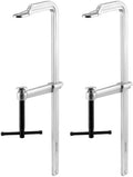 QWORK 16" Heavy Duty F Clamp, 2 Pack Drop-forged Bar Clamp, 4-3/4-Inch Throat Depth, Professional Forging Jaws, Rail, Spindle and Handle
