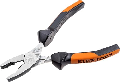 Klein Tools HD200180EINS Power Combination Pliers 200 mm | Heavy Duty with Power Joint up to 30% Force Saving | VDE 1000 V AC Insulated | 4-Point Tube Handle | Made in Germany