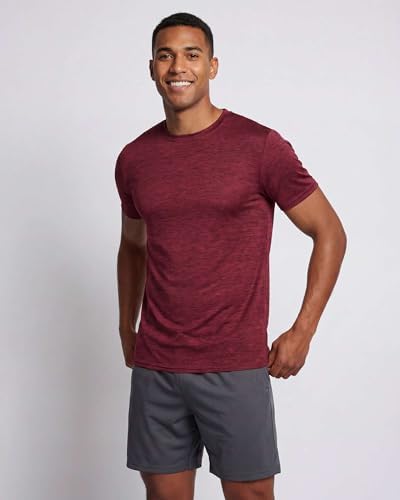 5 Pack Men's Dry Fit Workout T Shirts Crew Neck Athletic Gym Running Tees