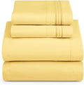 Hearth & Harbor King Size Sheets - 4 Piece Bed Sheet Set, Hotel Luxury Double Brushed Bed Sheets - Extra Soft Bedding Sheets & Pillowcases, King, Mellow Yellow