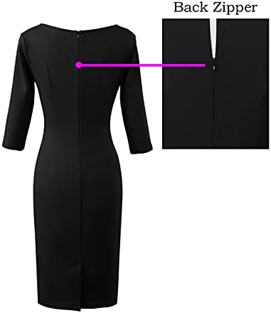VFSHOW Womens Work Business Office Zipper Up Slim Bodycon Sheath Dress