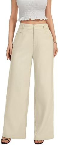 FUNYYZO Wide Leg Dress Pants for Women Work Slacks Business Casual Outfits