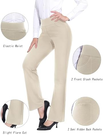ZTN Womens Stretchy Dress Pants High Waist Work Casual