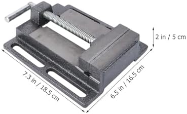 4 Inch Drill Press Vise Bench Clamp for Woodworking and Milling, Cast Iron Table Vise with Flat Jaw Opening, Small Workholding Device for Drilling Machines Random Color