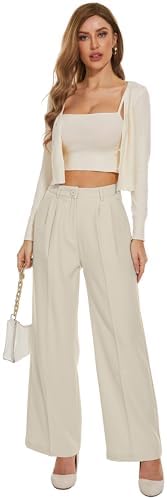 KICZOY Women Casual Wide Leg Dress Pants High Waist Lightweight Flowy Pants