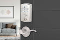 BRINKS Keyless Entry Door Deadbolt, High-Security Keypad Door Lock, 50 User Codes, Auto Locking Feature (Deadbolt & Passage Lever, Satin Nickel)