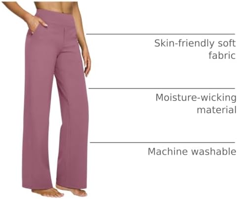 G4Free Yoga Pants for Women Wide Leg Pants with Pockets High Waisted